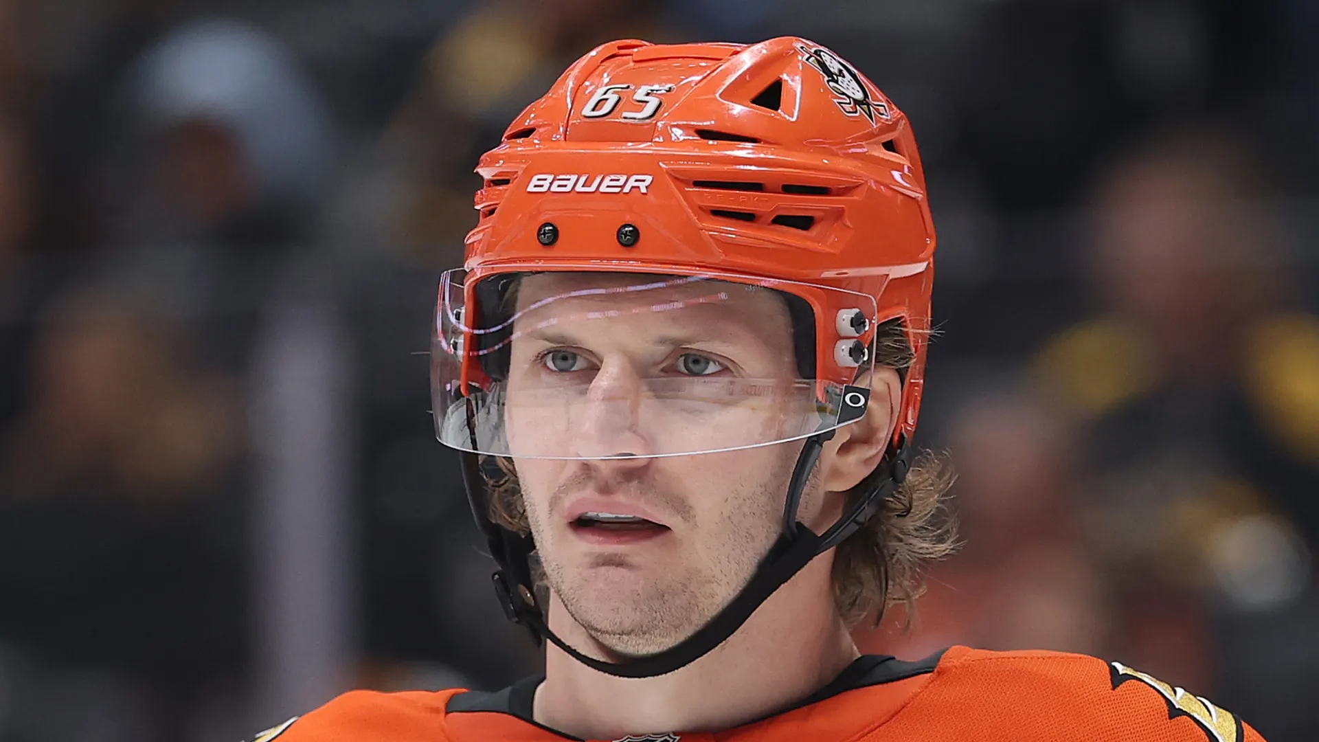 Jacob Trouba #65 of the Anaheim Ducks