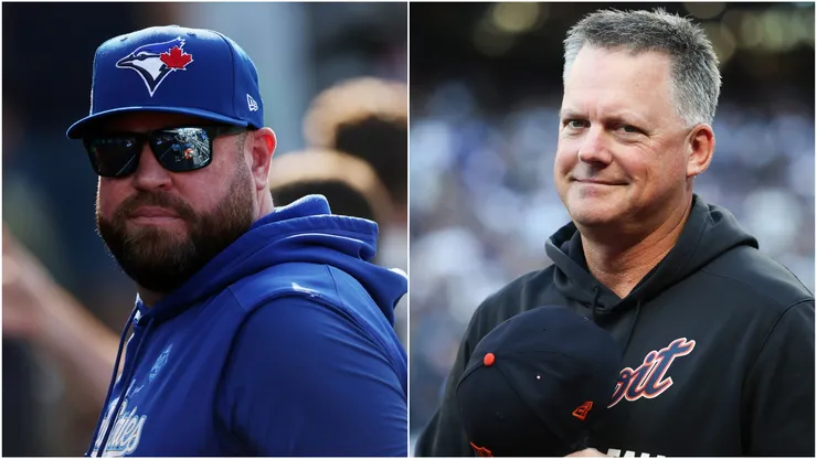 Toronto Blue Jays' manager John Schneider and Detroit Tigers manager AJ Hinch.