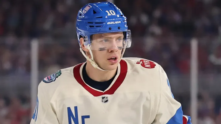 Artemi Panarin #10 with the New York Rangers in action.