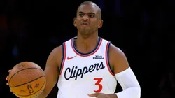 Chris Paul #3 of the LA Clippers dribbles.