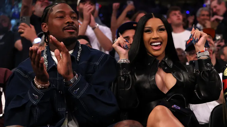 NFL Player Stefon Diggs and rapper Cardi B in 2025.