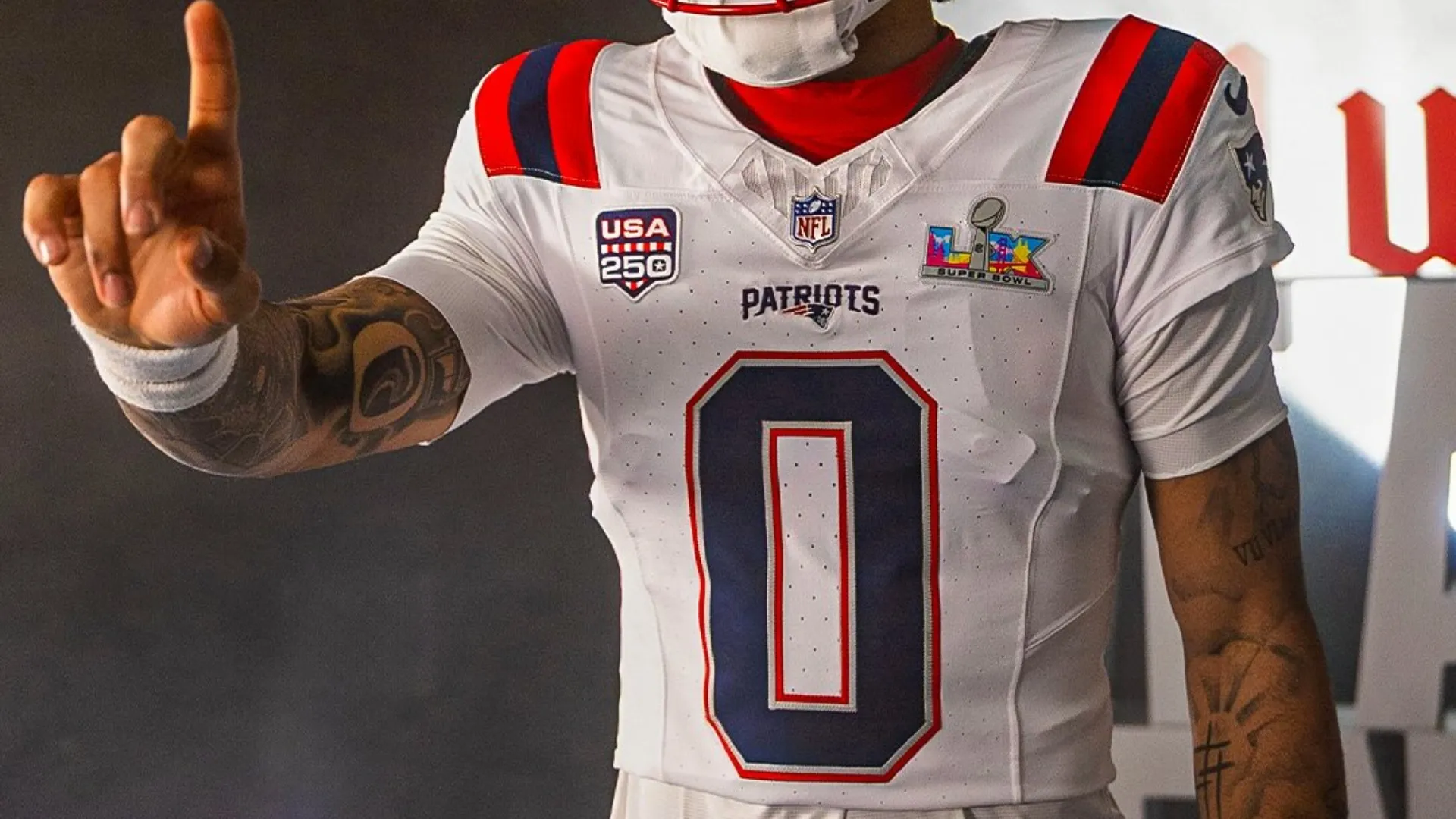 Patriots’ uniform for Super Bowl LX (Source: @patriots)