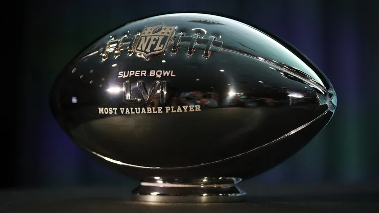 The Pete Rozelle Trophy given to the Super Bowl MVP in 2022.