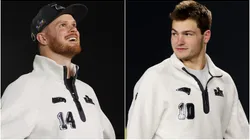 Sam Darnold (L) Drake Maye (R).