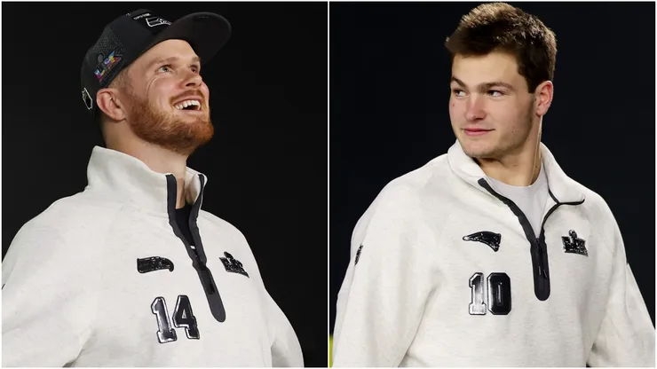 Sam Darnold (L) Drake Maye (R).