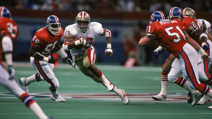 Roger Craig #33 of the San Francisco 49ers during the Super Bowl XXIV.