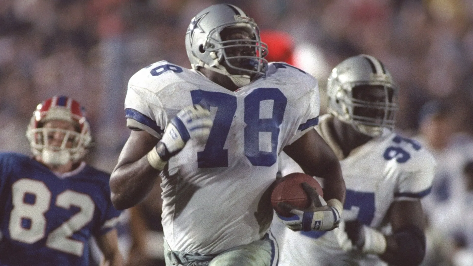 Leon Lett of the Dallas Cowboys at the Super Bowl XXVII (Source: Al Bello/Getty Images)