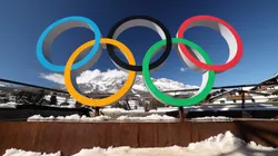The Olympics Rings are seen in Cortina d'Ampezzo in 2026.