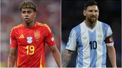 Lamine Yamal of Spain and Lionel Messi or Argentina.