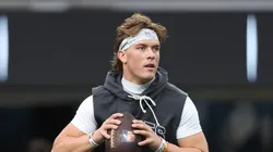 Jaxson Dart #6 of the New York Giants.