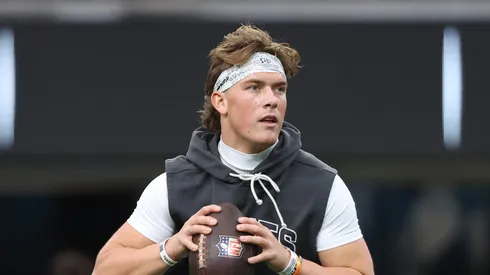 Jaxson Dart #6 of the New York Giants.