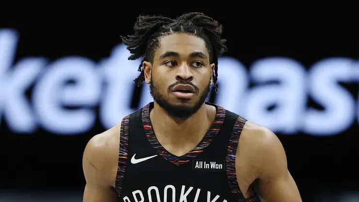 Cam Thomas during a Brooklyn Nets match.