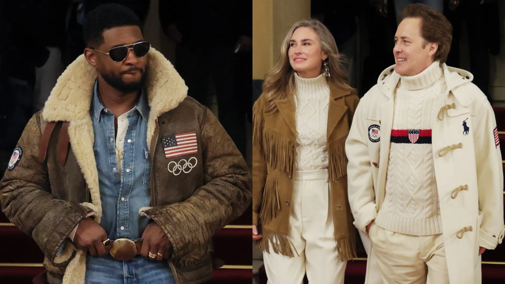 Usher, David Lauren and partner Lauren Bush Lauren (Source: Vittorio Zunino Celotto/Getty Images)