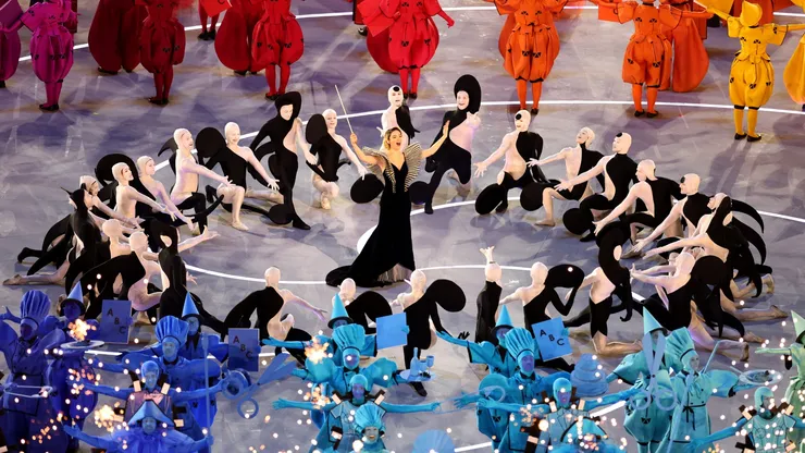 Matilda De Angelis performs during the opening ceremony of the Milano Cortina 2026 Winter Olympics.