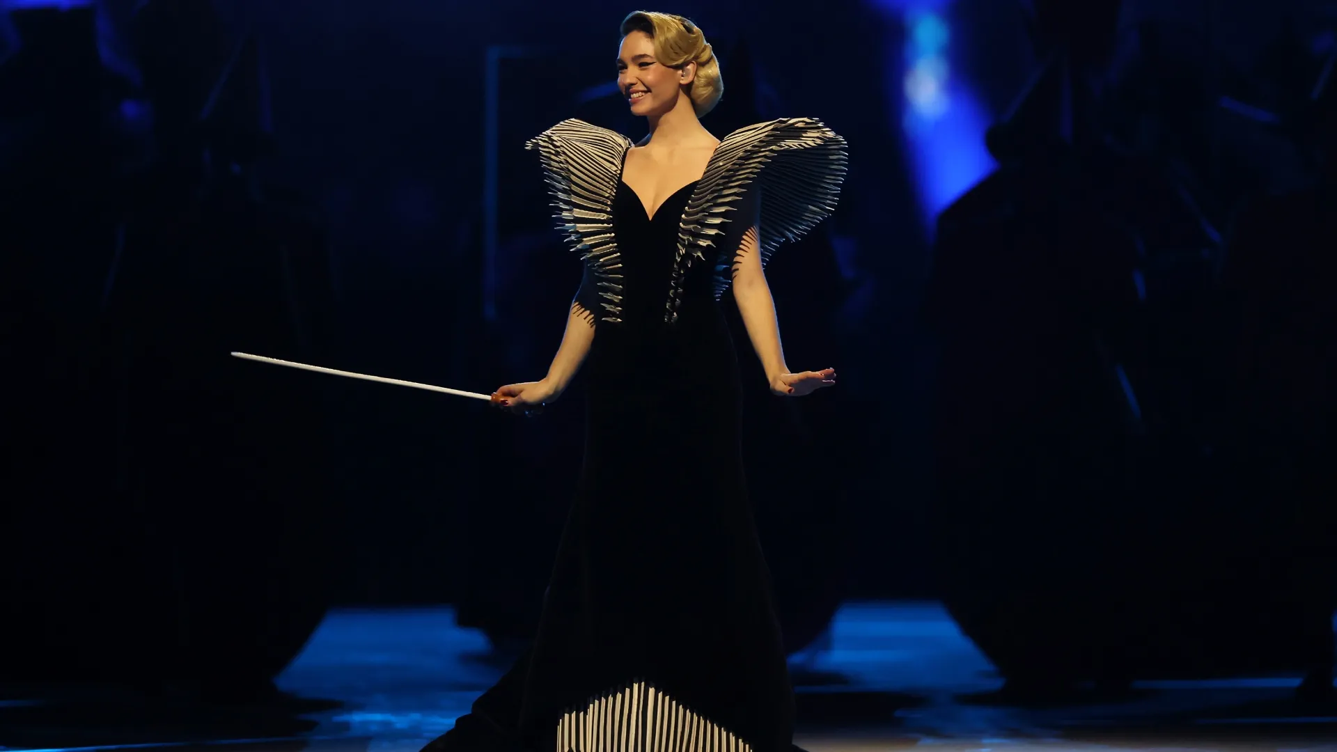 Matilda De Angelis performs during the 2026 Winter Olympics opening ceremony (Source: Elsa/Getty Images)