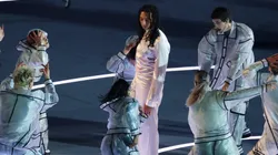 Ghali performs during the opening ceremony of the Milano Cortina 2026 Winter Olympics