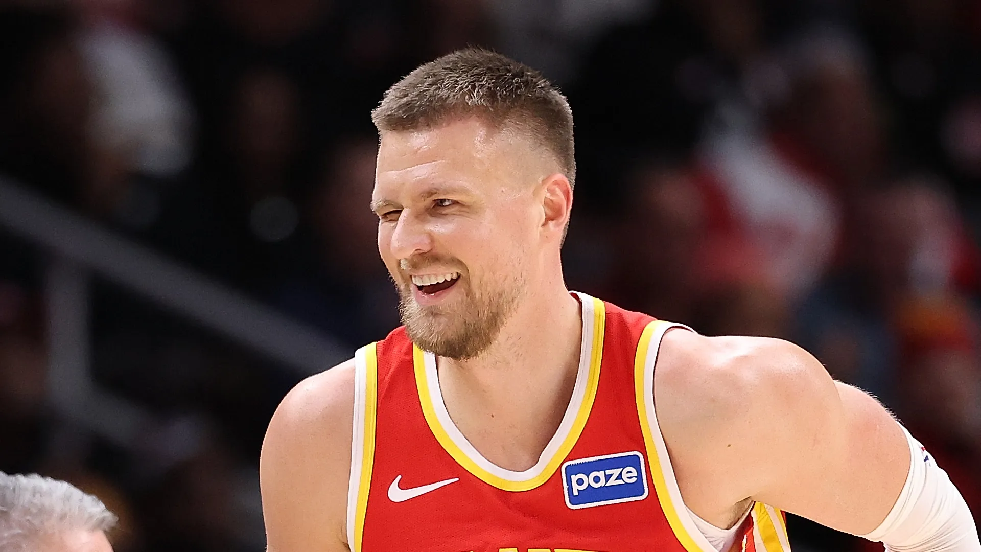 Kristaps Porzingis #8 of the Atlanta Hawks.