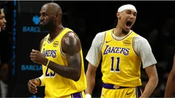LeBron James and Jaxson Hayes of the Los Angeles Lakers