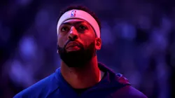 Anthony Davis prior to a game with the Dallas Mavericks.