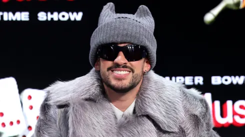 Bad Bunny during the Super Bowl LX Pregame & Apple Music Super Bowl LX Halftime Show Press Conference.
