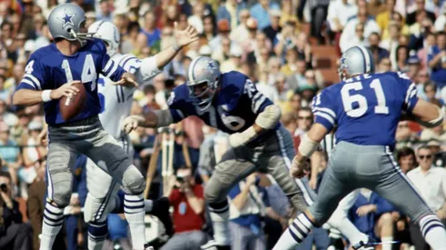 The Dallas Cowboys during the Super Bowl V.
