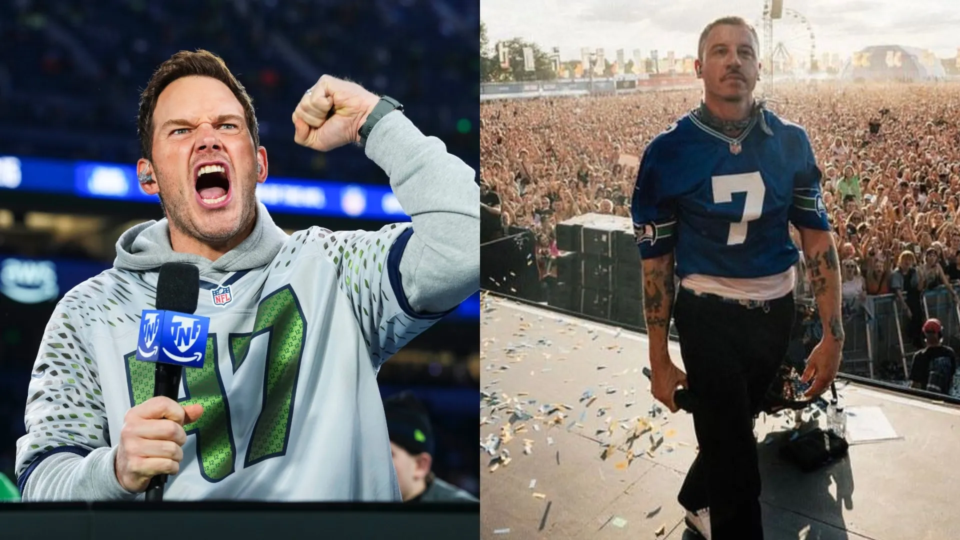 Chris Pratt and Macklemore (Source: @prattprattpratt and @macklemore)