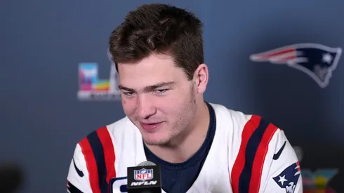 Drake Maye at the Santa Clara Marriott in Santa Clara, California. 
