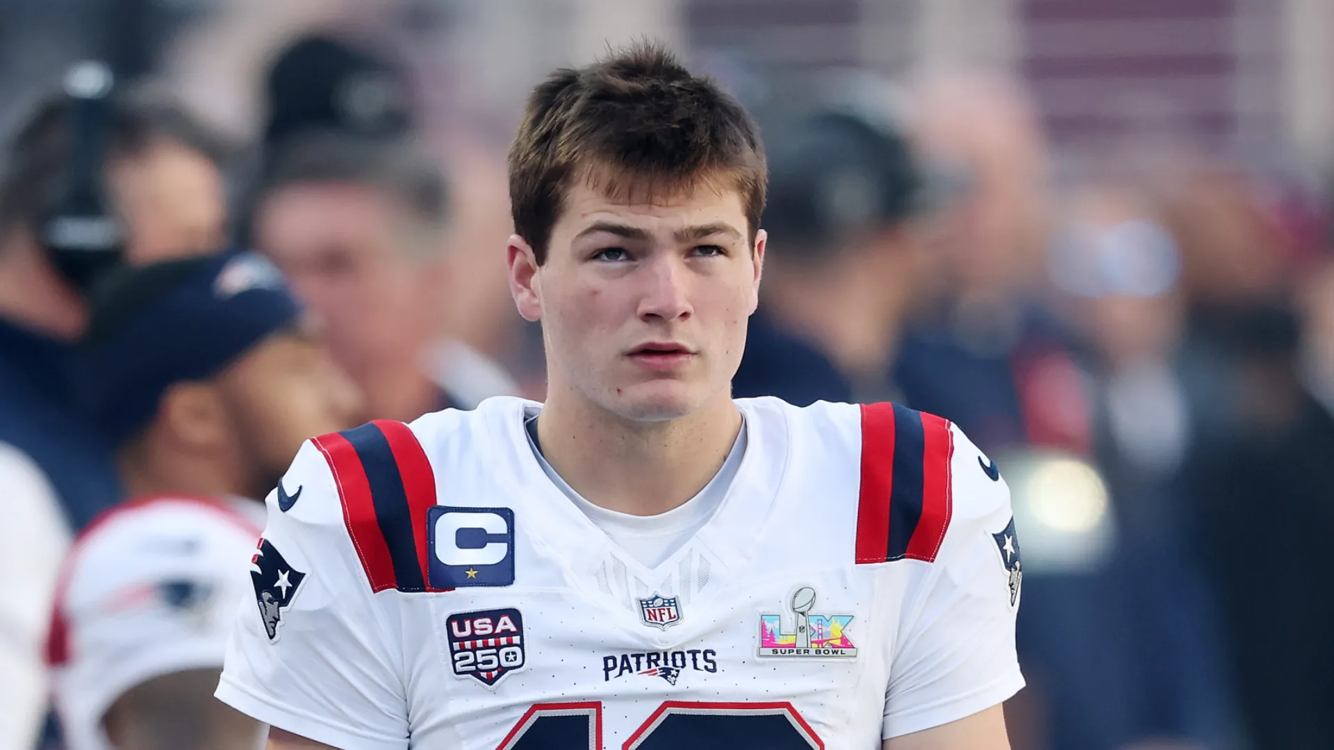 QB Drake Maye of the Patriots (Super Bowl 2026)