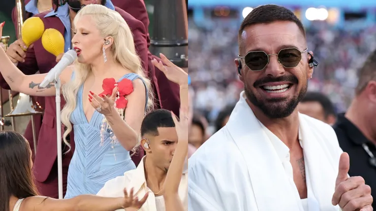 Lady Gaga and Ricky Martin at the Super Bowl LX.