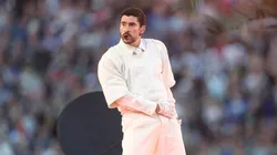 Bad Bunny performs onstage during the Apple Music Super Bowl LX Halftime Show.