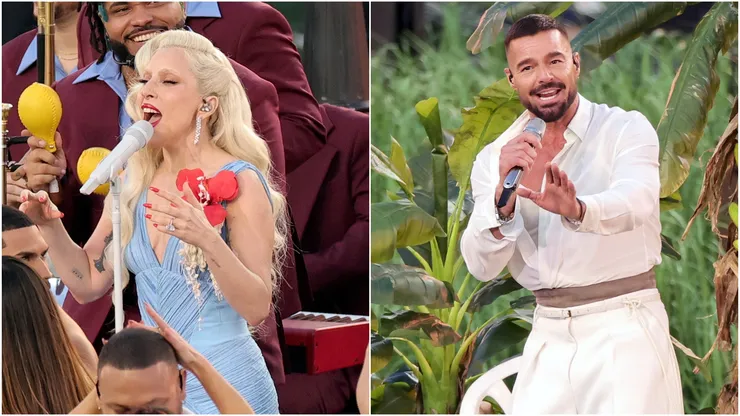 Lady Gaga and Ricky Martin at the Super Bowl LX.