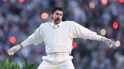 Bad Bunny performs onstage during the Apple Music Super Bowl LX Halftime Show.