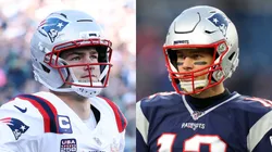Drake Maye (left) and Tom Brady (right)