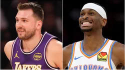 Luka Doncic of the Los Angeles Lakers and Shai Gilgeous-Alexander of the Oklahoma City Thunder.