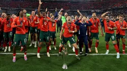 Players of Portugal celebrate after winning the UEFA Nations League