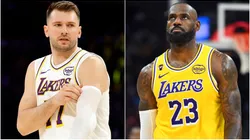 Luka Doncic and LeBron James of the Los Angeles Lakers.
