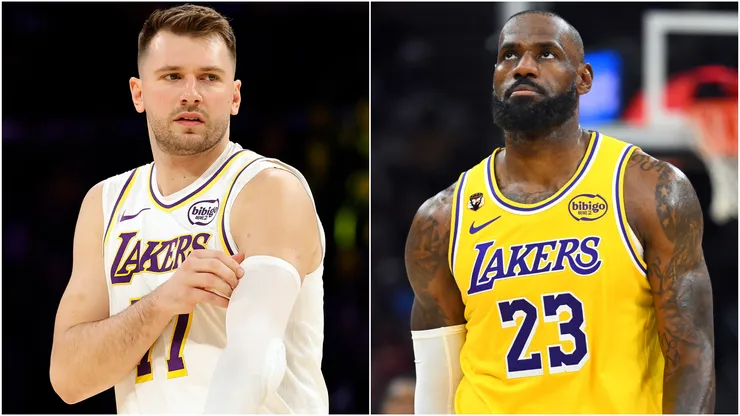 Luka Doncic and LeBron James of the Los Angeles Lakers.