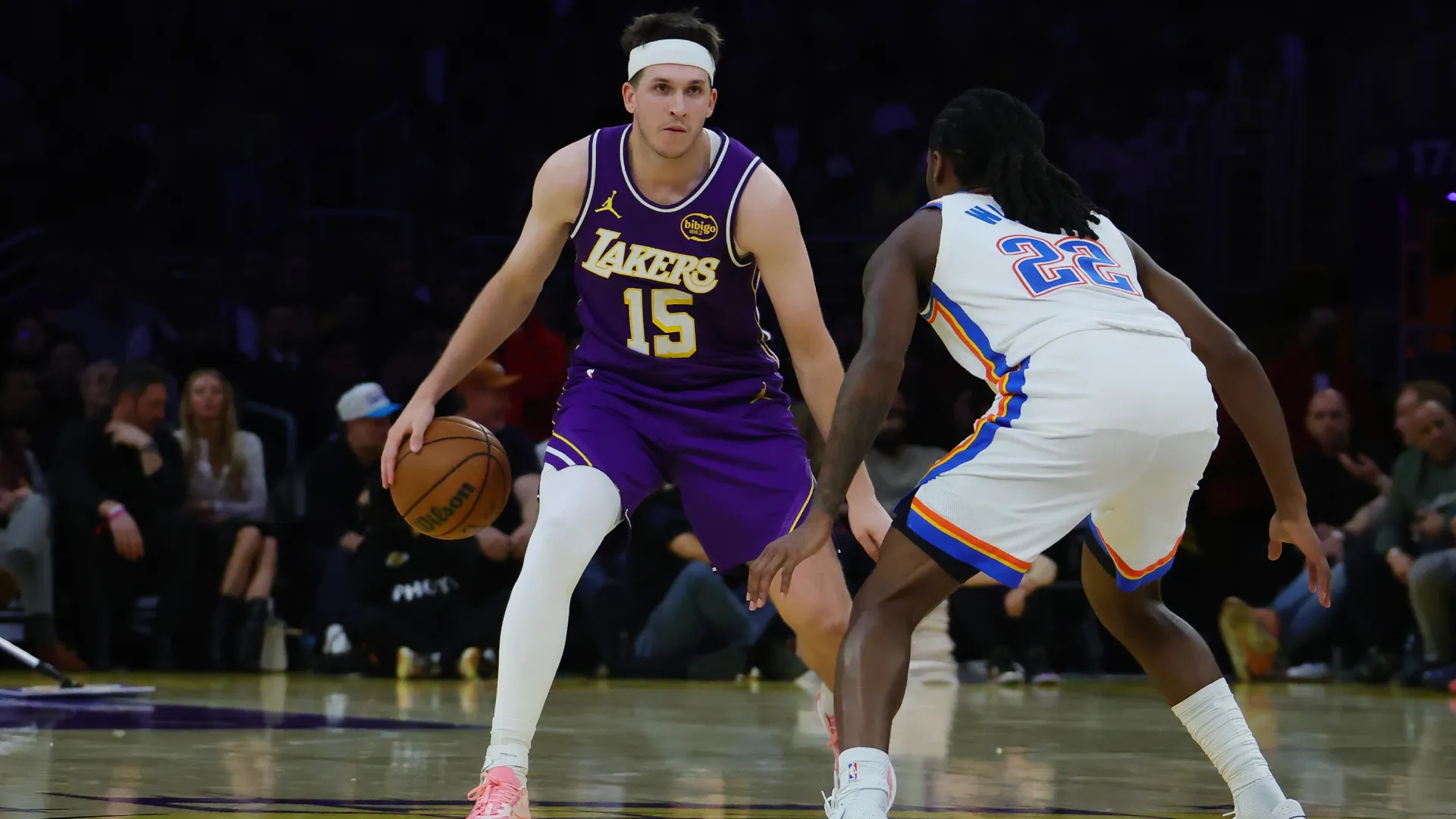 Austin Reaves in action against the Thunder. (Getty Images)