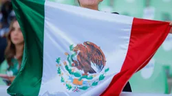 A fan waves a mexican flag
