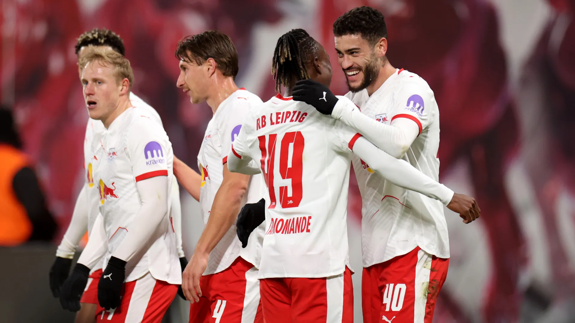 Romulo of RB Leipzig celebrates after scoring against Bayern Munich. (Getty Images)