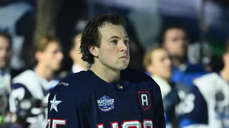 Charlie McAvoy at Bell Centre in Montreal, Quebec, Canada.