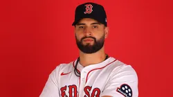 Patrick Sandoval #43 of the Red Sox poses for a portrait during photo day.