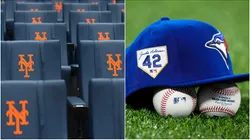 New York Mets and Toronto Blue Jays' logos.