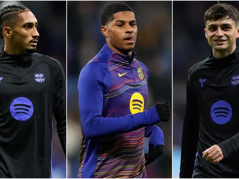 Why are Raphinha, Rashford, and Pedri not playing today for Barcelona vs Atletico Madrid in leg 1 of 2026 Copa del Rey semifinals?