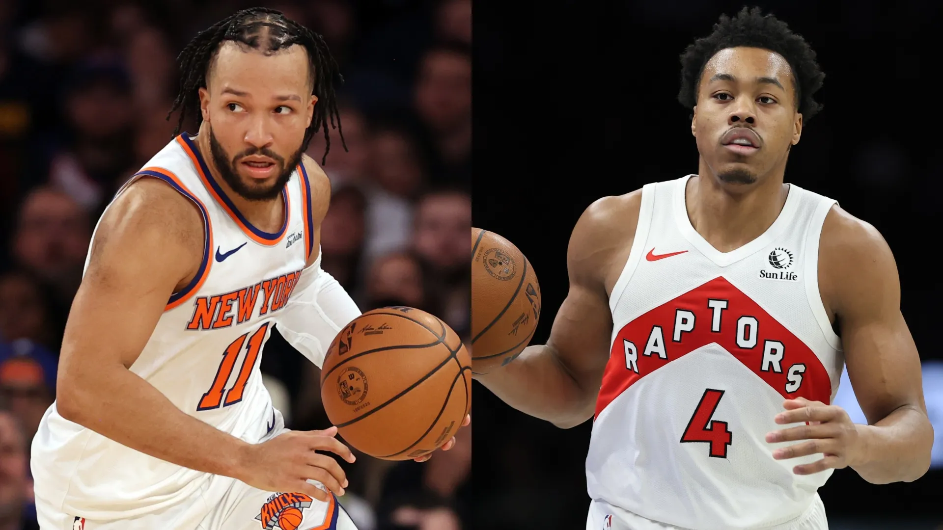Jalen Brunson and Scottie Barnes (Source: Pamela Smith/Getty Images — Sarah Stier/Getty Images)