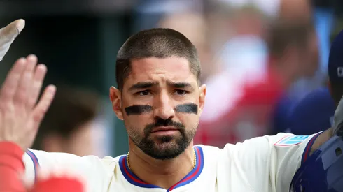 Nick Castellanos #8 of the Philadelphia Phillies ion June 14, 2025 in Philadelphia.
