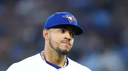 Jose Berrios of the Toronto Blue Jays looks on March 27, 2025 in Toronto.