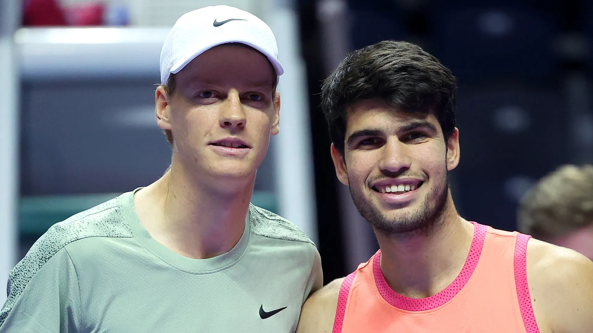 Alcaraz and Sinner before a match