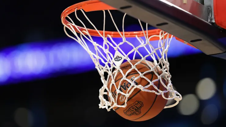 A detailed view as a basketball goes through the hoop prior to the 2017 BBVA Compass Rising Stars Challenge.