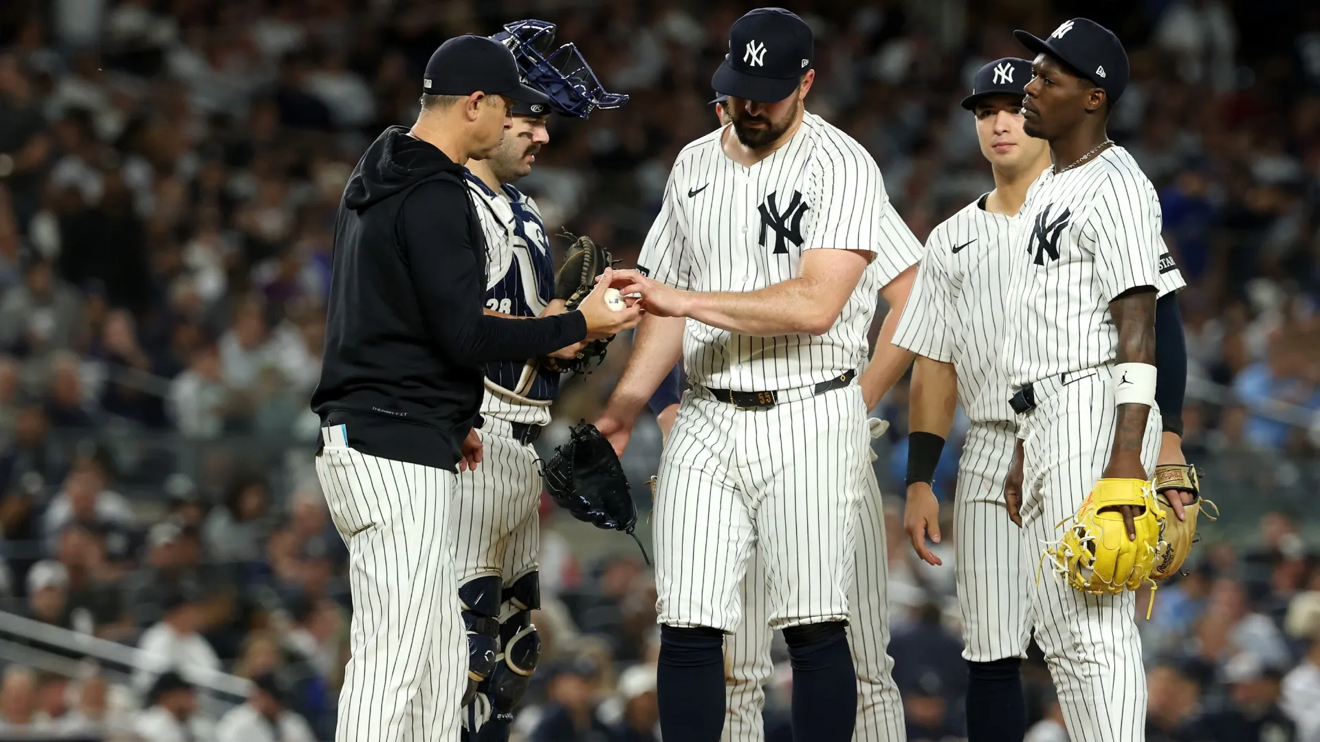 New York’s coaching group weighs important pitching moves for the upcoming season. Al Bello/Getty Images